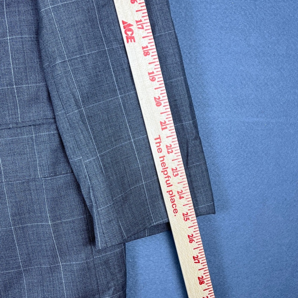David Donahue Mens 48R Grey Windowpane 100% Wool Sport Coat Made in Canada - Picture 12 of 14